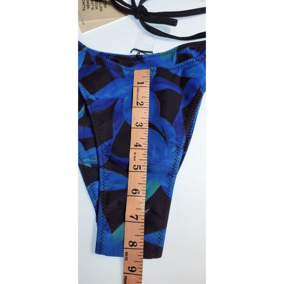 SAME Los Angeles Swim Bikini Set 2Pc Triangke Top High Weist Bottom Floral L - Picture 7 of 7